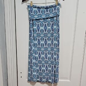 Cynthia Rowley Blue Geometric Maxi Skirt